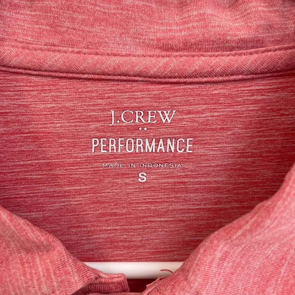 J. Crew Mens Performance Salmon Pink Three Button Polo Shirt Size Small